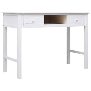 vidaXL Radni stol bijeli 108 x 45 x 76 cm od masivnog drva paulovnije