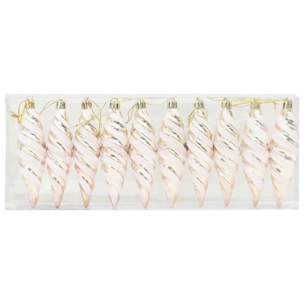 vidaXL Božićna spirala u obliku kugle 40 pcs Šampanjca