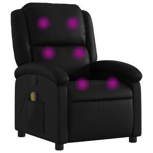 vidaXL Masažna fotelja za odmor, crna, umjetna koža