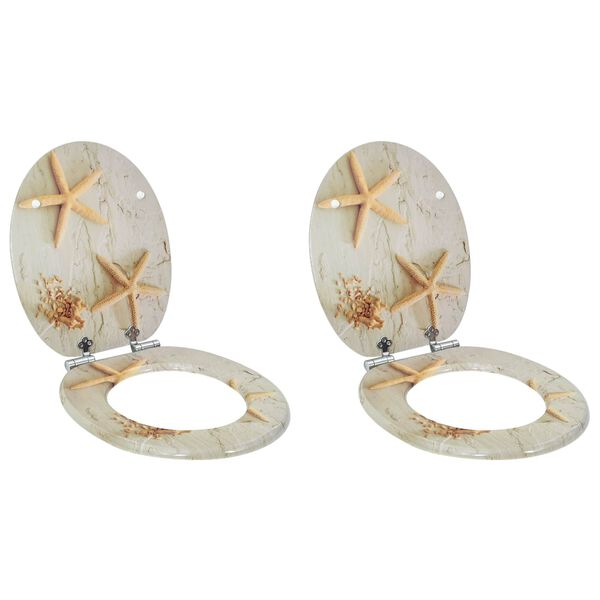 vidaXL WC daska 2 pcs Žuta i bijela 44 x 38 cm MDF ploča