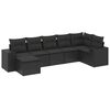 vidaXL 7-dijelni set vrtnih sofa od poliratana s jastucima crni