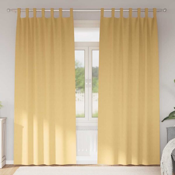vidaXL Zavjese za blackout s prstenovima 2 pcs Bež 260 x 140 cm