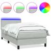 vidaXL Box Spring krevet s madracem i LED svijetlo sivi 100x220 cm bar&scaron;un