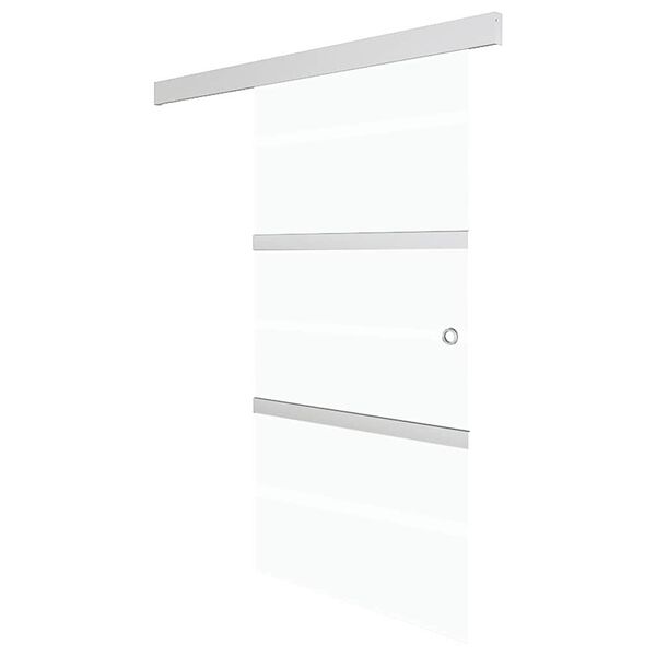 vidaXL Klizna vrata od stakla ESG i aluminija 76 x 212 cm srebrna
