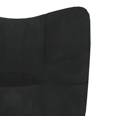 vidaXL Stolica za opuštanje s osloncem za noge crna baršunasta