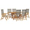 vidaXL Vrtni set za objed 7 pcs Siva Čvrsto drvo akacije