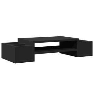 vidaXL Stalak za monitor s pohranom crni 70x27x15 cm konstruirano drvo