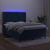 vidaXL Krevet box spring s madracem LED tamnoplavi 140x190 cm bar&scaron;un
