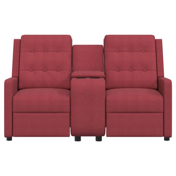 vidaXL Masažni dvosjed s držačem čaša crvena boja vina