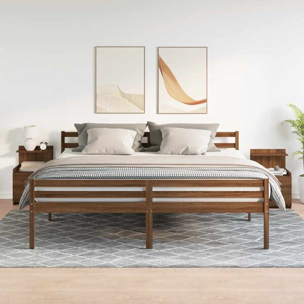 vidaXL Noćni ormarići 2 kom s 2 ladice smeđi hrast 40x36,5x62 cm