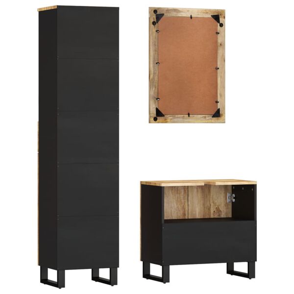 vidaXL 3-dijelni set kupaonskog namje&scaron;taja od masivnog drva manga