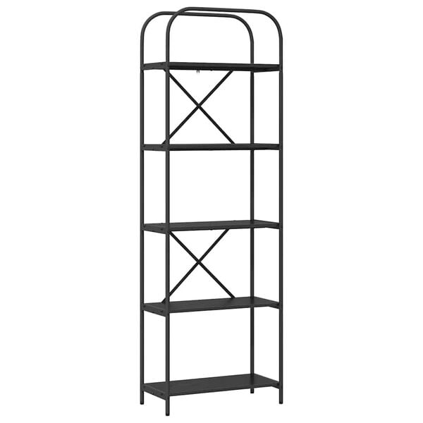 vidaXL Polica Crni hrast 60 x 30 x 183 cm Konstruirano drvo