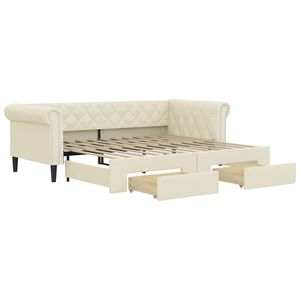 vidaXL Dnevni krevet na razvlačenje krem 90 x 200 cm od umjetne kože