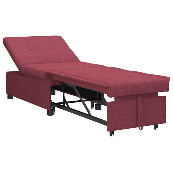 vidaXL Krevet-sofa na razvlačenje Vinska crvena 194 x 50 x 82 cm