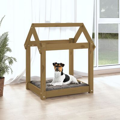 vidaXL Krevet za pse smeđa boja meda 61x50x70 cm od masivne borovine