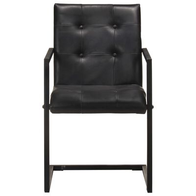 vidaXL Konzolne blagovaonske stolice od prave kože 6 kom crne