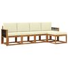 vidaXL Set vanjskih sofa 5 kom. Prirodna i krem Poliester