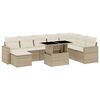 vidaXL 9-dijelni set vrtnih sofa s jastucima bež od poliratana