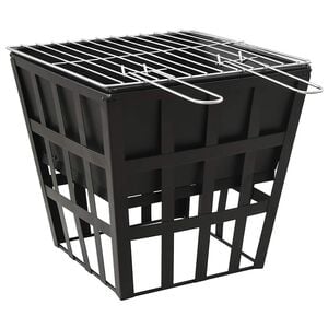 vidaXL 2-u-1 posuda za vatru i ro&scaron;tilj 34 x 34 x 48 cm čelična