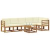 vidaXL Set vanjskih sofa s jastukom 7 pcs Prirodna i krem