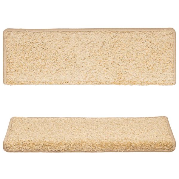 vidaXL Prostirke za stepenice 15 kom 65x21x4 cm krem pravokutni rub