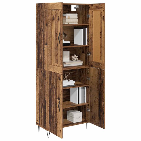 vidaXL Highboard Staro drvo 69,5 x 34 x 180 cm Konstruirano drvo