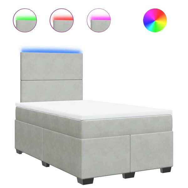 vidaXL Box spring krevet s madracem svjetlosivi 120x200 cm bar&scaron;unasti