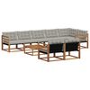vidaXL Set vanjskih sofa s jastukom 9 pcs Prirodna i svijetlo siva