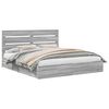 vidaXL Krevet s od storage Siva Sonoma 200 x 200 cm Konstruirano drvo