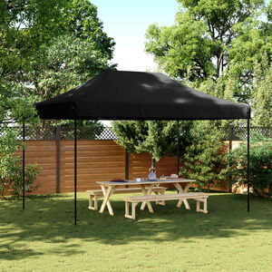 vidaXL Sklopivi prigodni &scaron;ator za zabave crni 440x292x315 cm