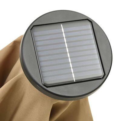 vidaXL Suncobran s LED svjetlima smeđe-sivi 200 x 211 cm aluminijski