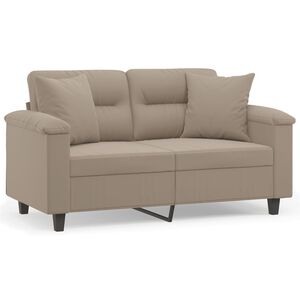 vidaXL Dvosjed s jastucima smeđesivi 120 cm tkanina od mikrovlakana