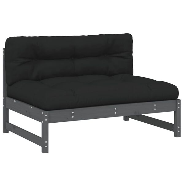 vidaXL Srednja sofa sivi 120x80 cm od masivne borovine