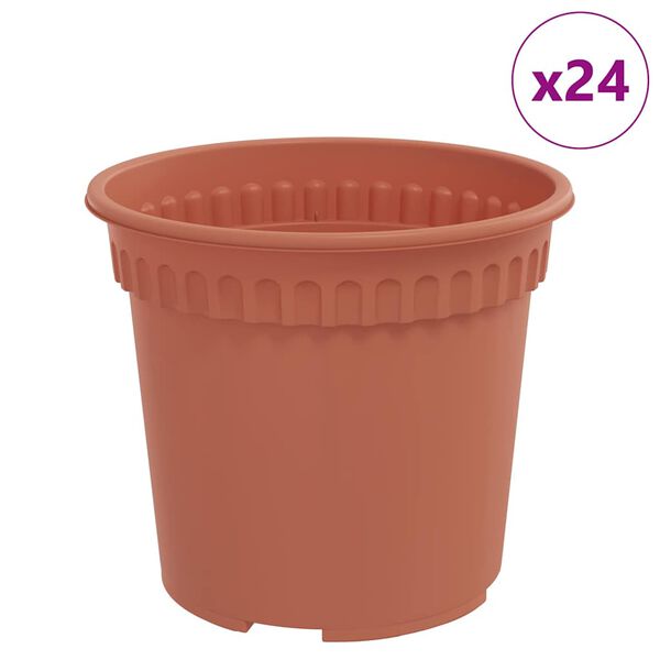 vidaXL Okrugla saksija za cveće 24 pcs Crvena cigla &Oslash; 15 x 12 cm