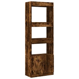 vidaXL Visoka komoda Smoked Oak 63x33x180 cm od konstruiranog drva