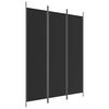 vidaXL Sobna pregrada s 3 panela crna 150 x 200 cm od tkanine