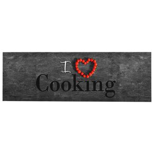 vidaXL Kuhinjski tepih s natpisom Cooking perivi 60 x 300 cm