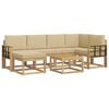 vidaXL Set vanjskih sofa 7 kom. Bijela i bež Čvrsto drvo akacije