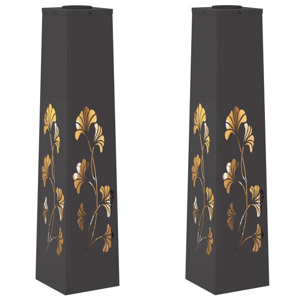 vidaXL Solarna LED svjetlost za stazu 2 pcs Crna Hladno valjana čelika