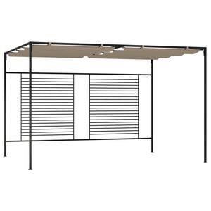 vidaXL Sjenica s pomičnim krovom 3 x 4 x 2,3 m smeđesiva 180 g/m&sup2;