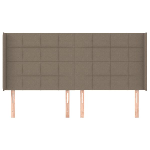 vidaXL Uzglavlje s u&scaron;ima smeđesivo 183x16x118/128 cm od tkanine