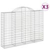 vidaXL Lučne gabionske ko&scaron;are 3 kom 200x30x40/60 cm pocinčano željezo
