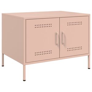 vidaXL Stolić za kavu ružičasti 68 x 50 x 50,5 cm čelik