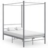 vidaXL Okvir za krevet s nadstre&scaron;nicom sivi metalni 120 x 200 cm