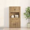 vidaXL Highboard hrast artisan 80 x 33 x 150 cm Konstruirano drvo