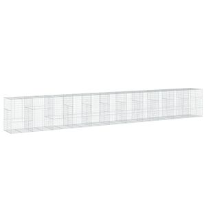 vidaXL Gabionska ko&scaron;ara s poklopcem 1100x100x150 cm pocinčano željezo