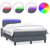 vidaXL Box Spring krevet s madracem i LED tamnosivi 120x210 cm bar&scaron;unasti