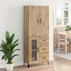 vidaXL Highboard Umjetnički hrast 69,5 x 34 x 180 cm Konstruirano drvo