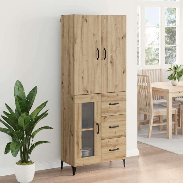 vidaXL Highboard Umjetnički hrast 69,5 x 34 x 180 cm Konstruirano drvo