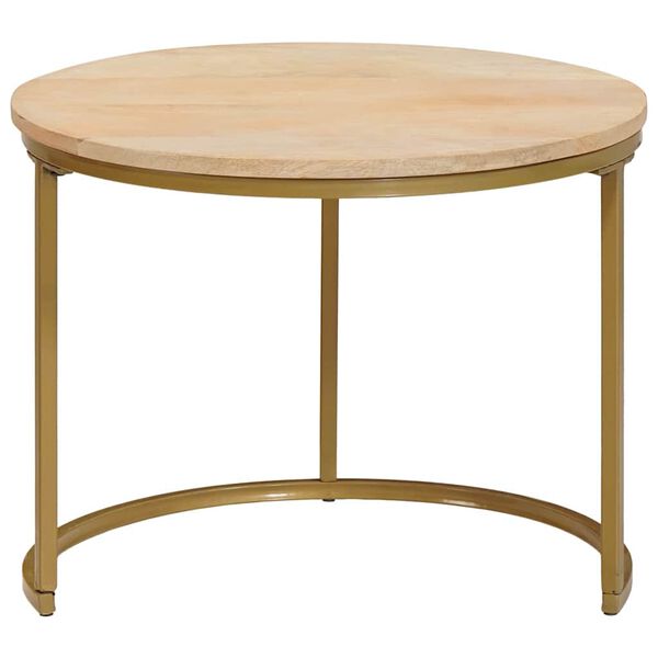 vidaXL Stolovi za kavu na sklapanje 2 pcs Masivno drvo manga i čelik